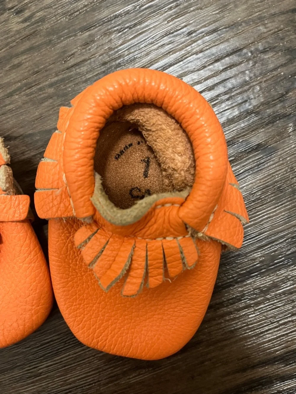 Freshly Picked electric coral Fringe Moccasins - Baby Shoes